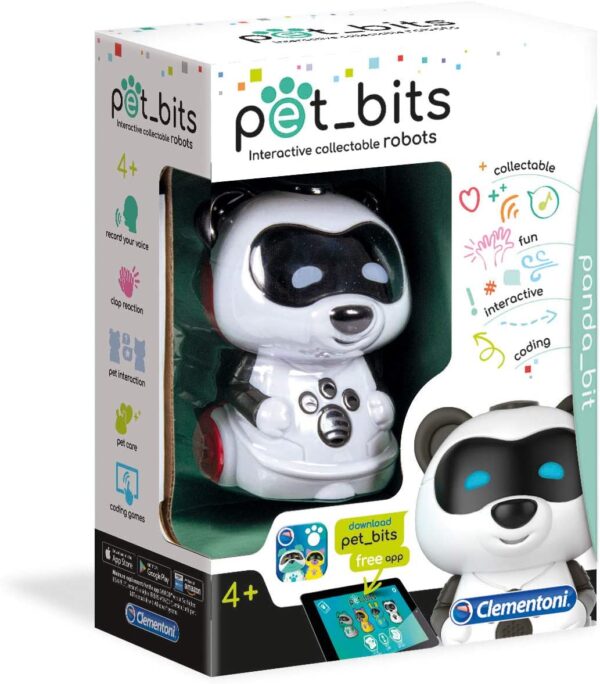 Clementoni- Panda Bit Sapientino Pet Bits Robot Educativo cirinaro